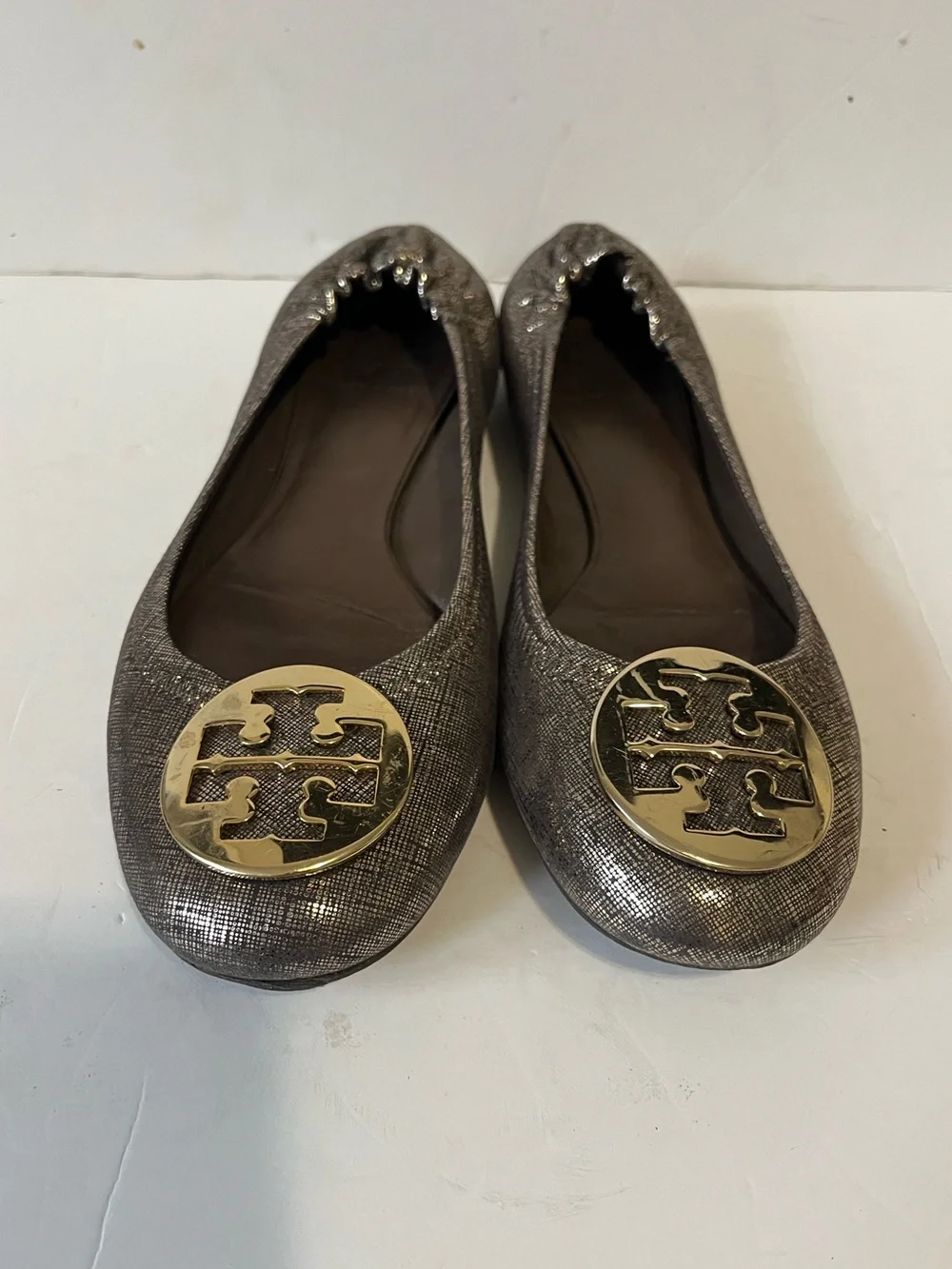 Tory Burch Minnie metallic bronze ballet flats size 9.5M